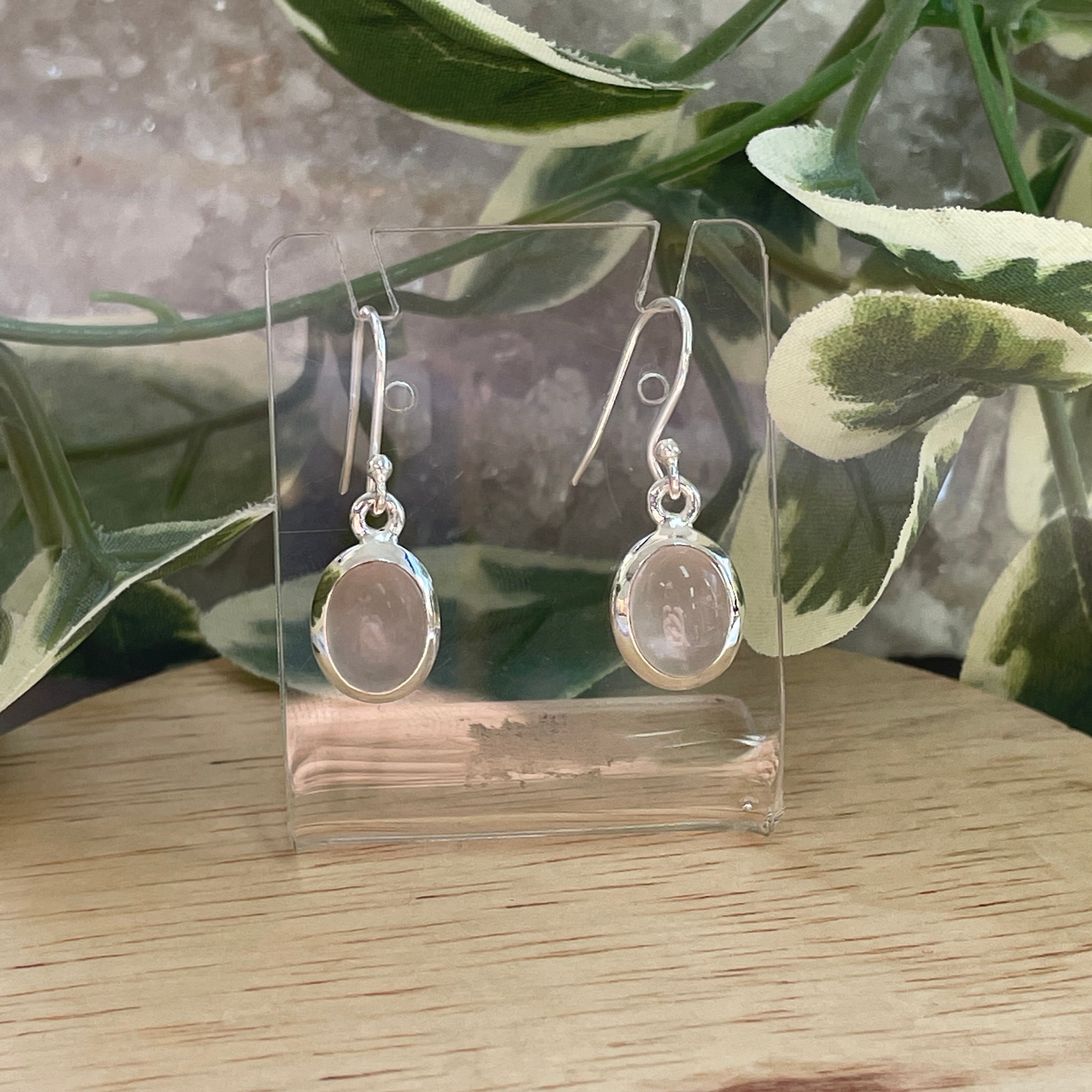 Sterling Silver Earrings - Rose Quartz - 02 Sterling Silver Earrings - Rose Quartz - 02